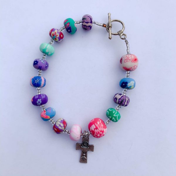 Little Flowers First Holy Communion Decade Rosary Bracelet - Image 2