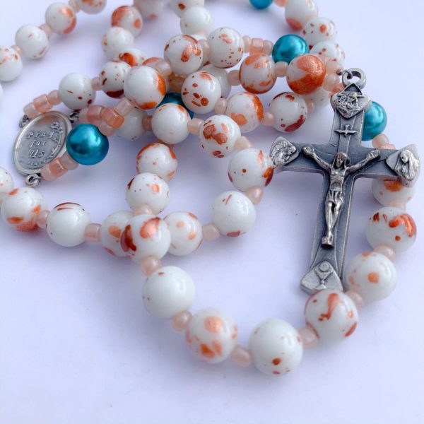 Rose + Teal Fatima Rosary