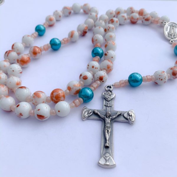 Rose + Teal Fatima Rosary - Image 2