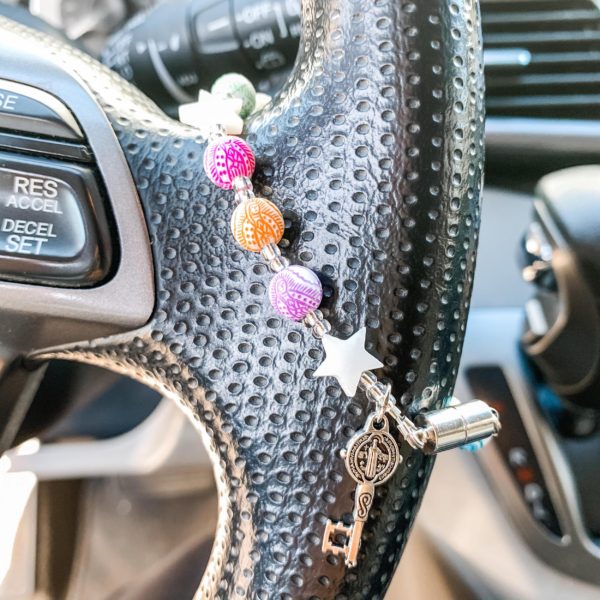 Guadalupe Stars Steering Wheel Decade Rosary